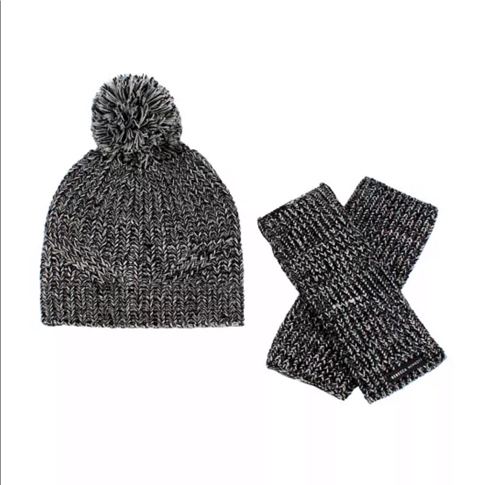 Rebecca Minkoff Beanie Hat and Arm Warmer Set